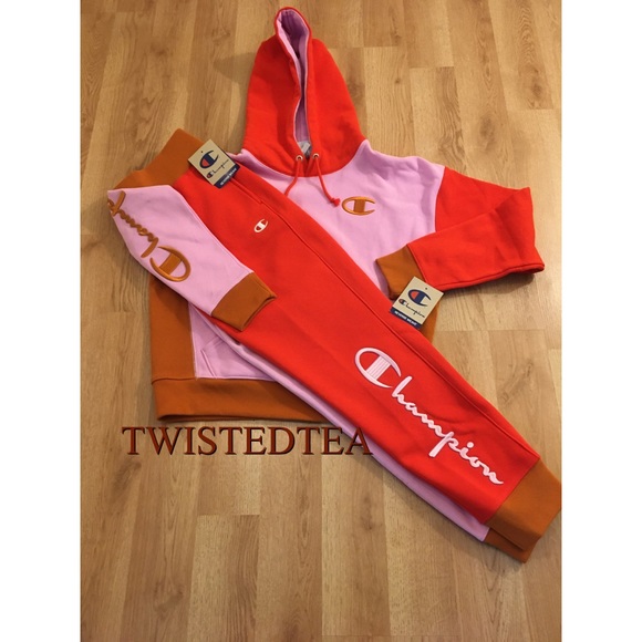 New Reverse weave hoodie sweatshirt color block L - Picture 5 of 12